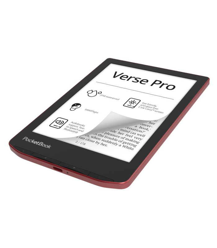 Libro electronico ebook pocketbook verse pro ereader 6 pulgadas 16 gb rojo - passion red