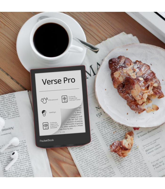 Libro electronico ebook pocketbook verse pro ereader 6 pulgadas 16 gb rojo - passion red