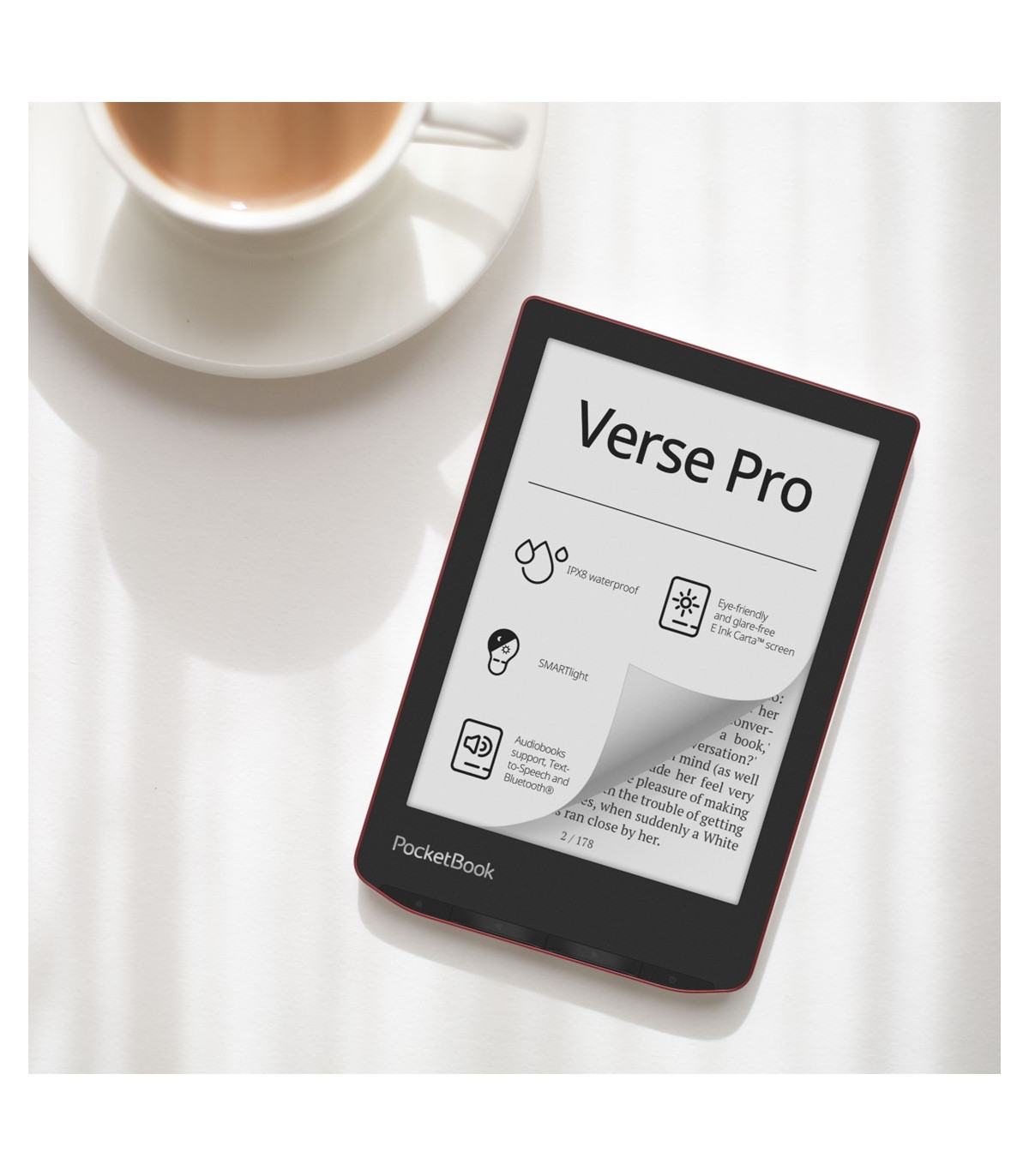 Libro electronico ebook pocketbook verse pro ereader 6 pulgadas 16 gb rojo - passion red