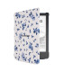 Pocketbook funda shell series verse + verse pro - patron flores blanco azul