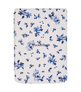 Pocketbook funda shell series verse + verse pro - patron flores blanco azul