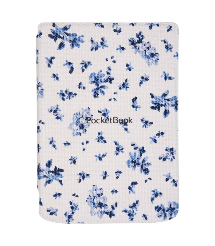 Pocketbook funda shell series verse + verse pro - patron flores blanco azul