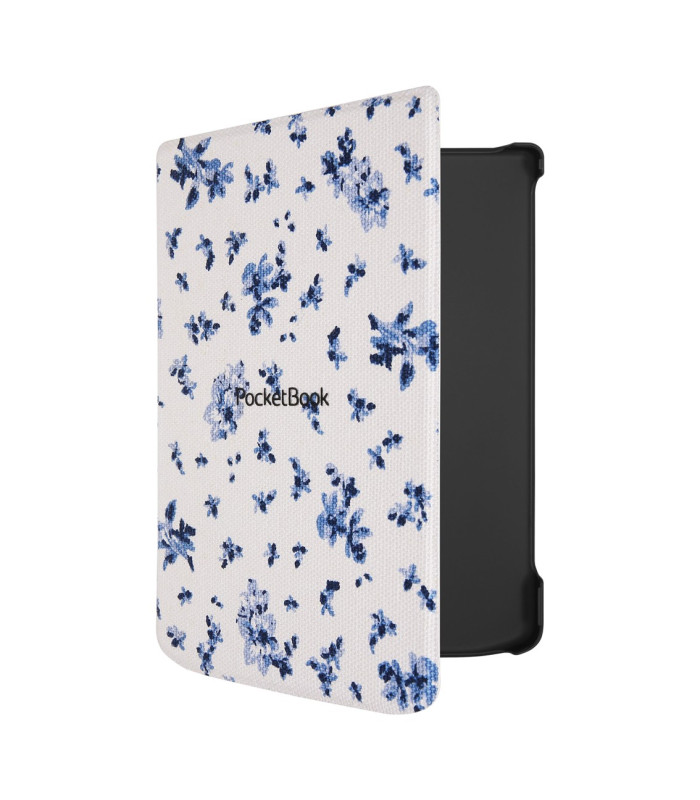 Pocketbook funda shell series verse + verse pro - patron flores blanco azul