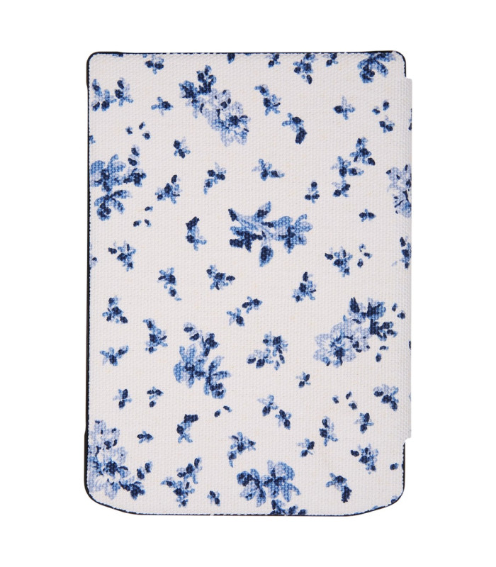 Pocketbook funda shell series verse + verse pro - patron flores blanco azul