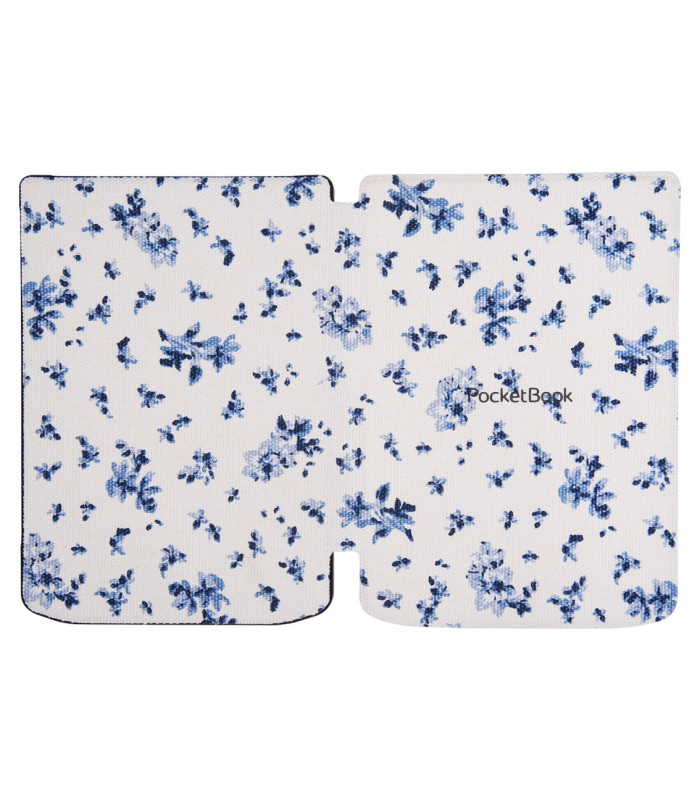Pocketbook funda shell series verse + verse pro - patron flores blanco azul