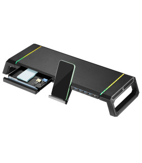 Elevador soporte monitor ewent ew1268 con cajon y soporte para smartphone