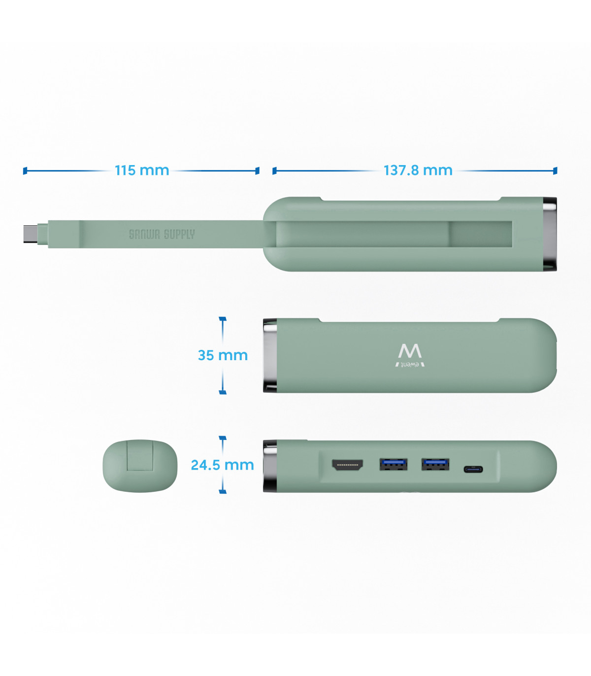 Docking station usb tipo c ewent ew1148 5 en 1