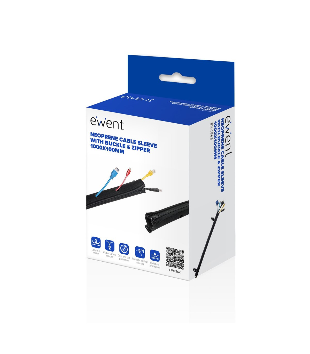 Manguito de neopreno con cremallera ewent ew1562 1000x100mm