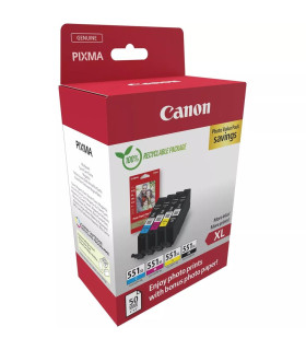 Multipack canon cli - 551xl b - c - m - y + 50 hojas papel fotografico