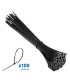 Bridas de nailon negro ewent ew1564 200mm x 2.5mm 100u