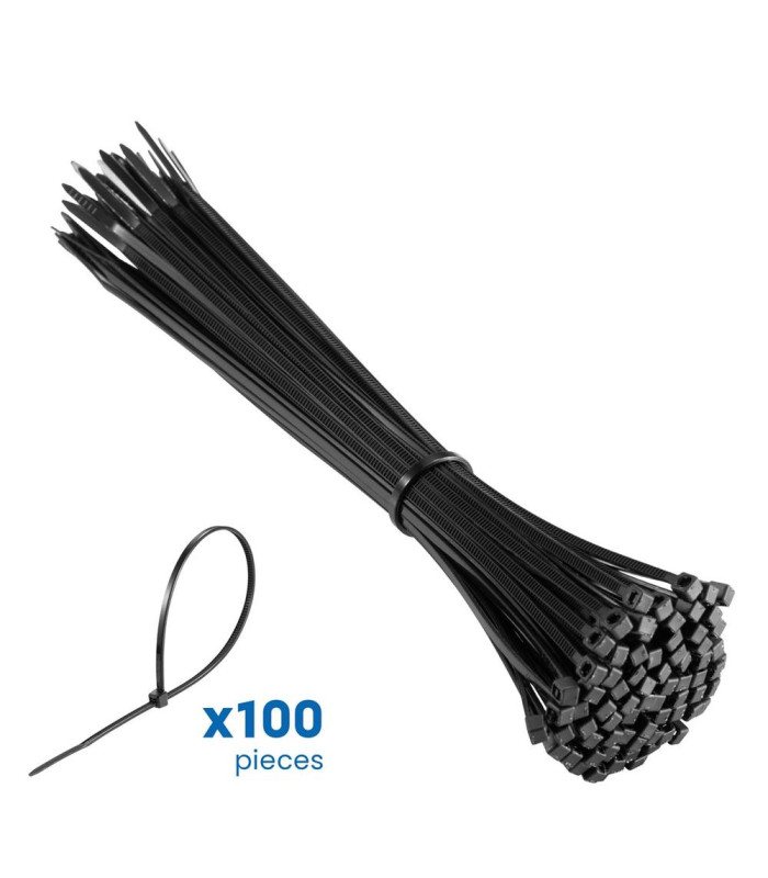 Bridas de nailon negro ewent ew1564 200mm x 2.5mm 100u