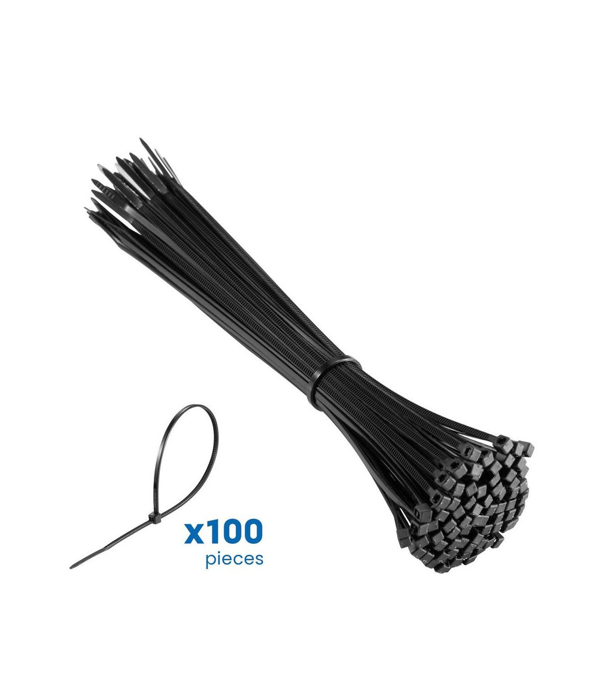 Bridas de nailon negro ewent ew1564 200mm x 2.5mm 100u