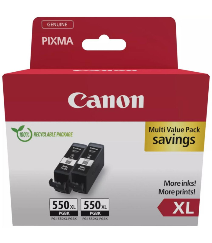 Pack cartucho tinta canon pgi - 550xl negro 2 uds