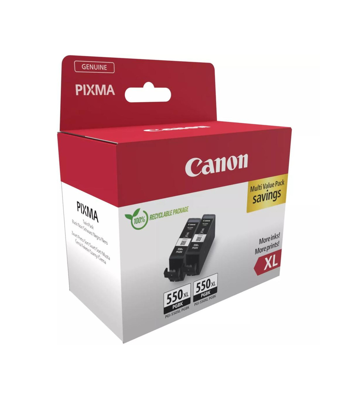 Pack cartucho tinta canon pgi - 550xl negro 2 uds