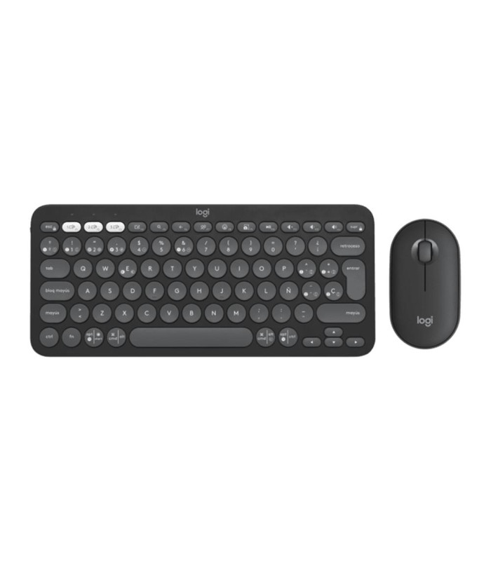 Teclado + mouse logitech pebble 2 combo inalambrico negro