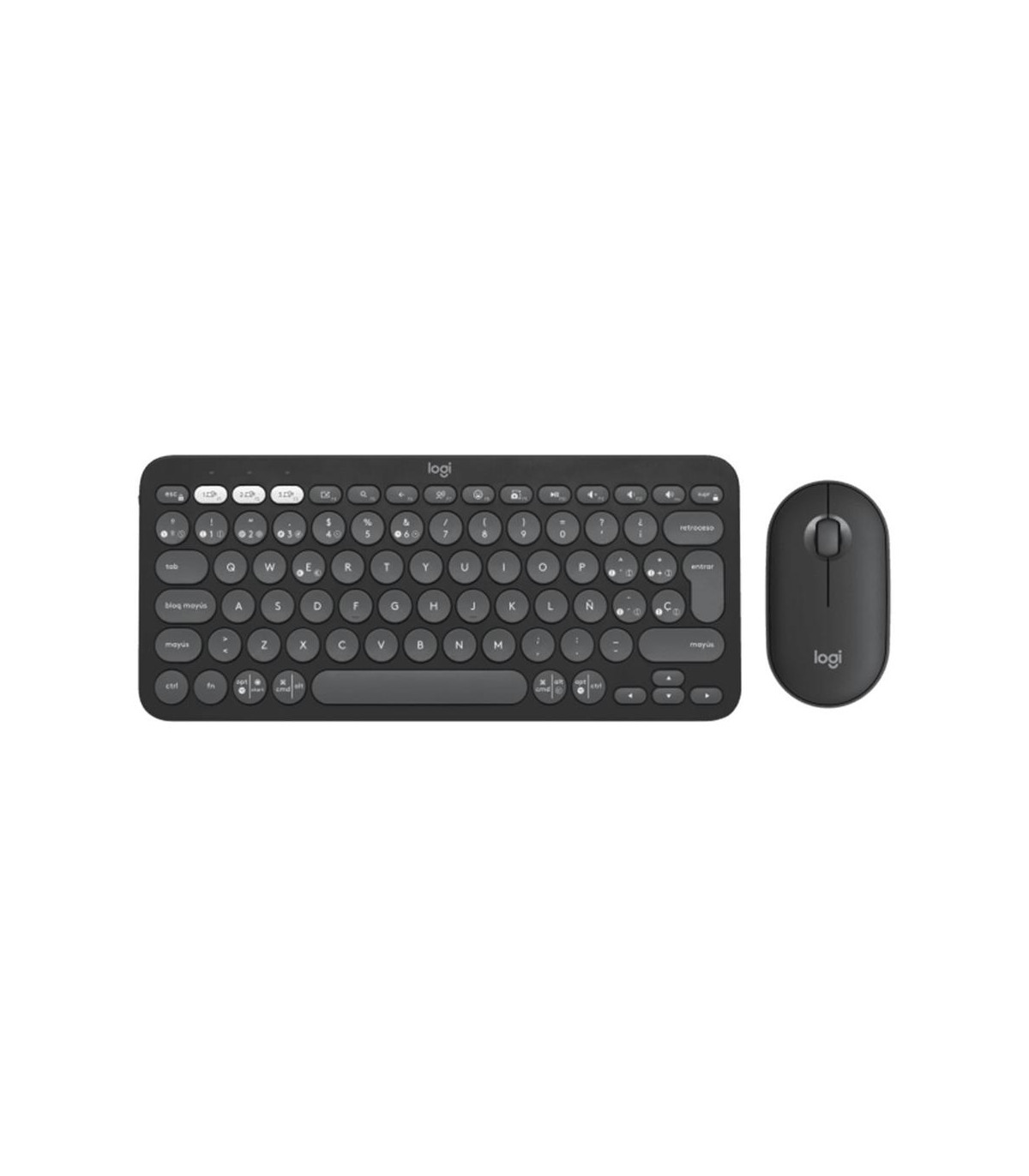 Teclado + mouse logitech pebble 2 combo inalambrico negro