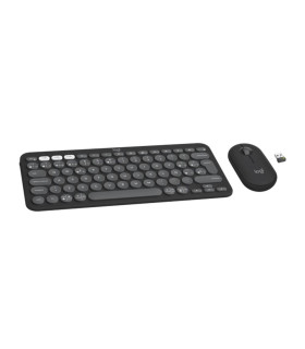 Teclado + mouse logitech pebble 2 combo inalambrico negro