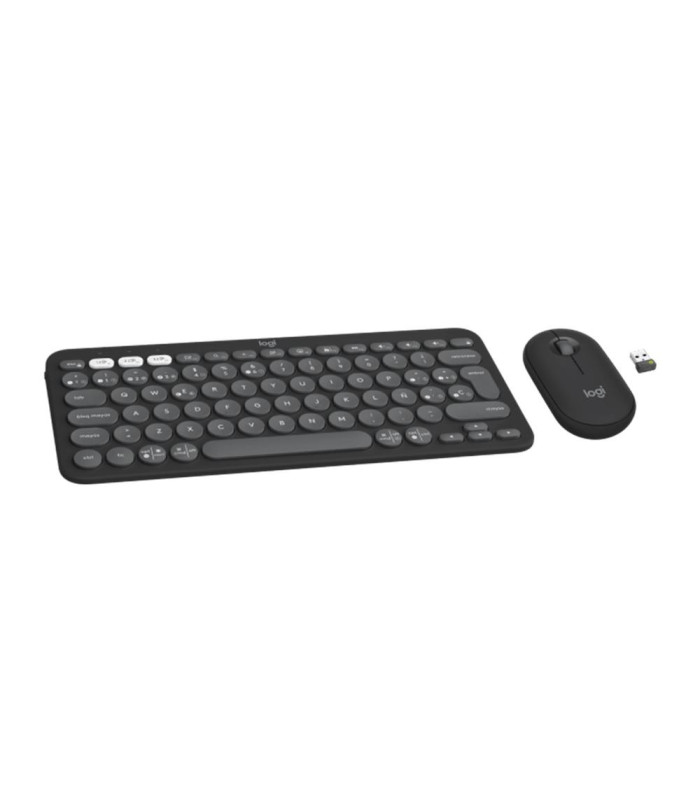Teclado + mouse logitech pebble 2 combo inalambrico negro