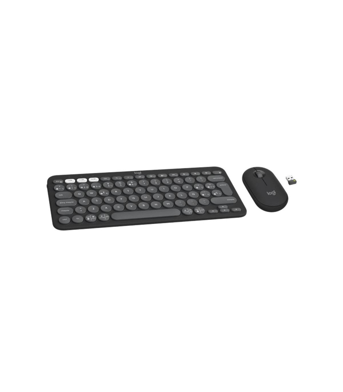Teclado + mouse logitech pebble 2 combo inalambrico negro