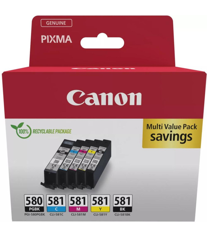 Multipack canon pgi - 580 pgbk + cli - 581 cymbk
