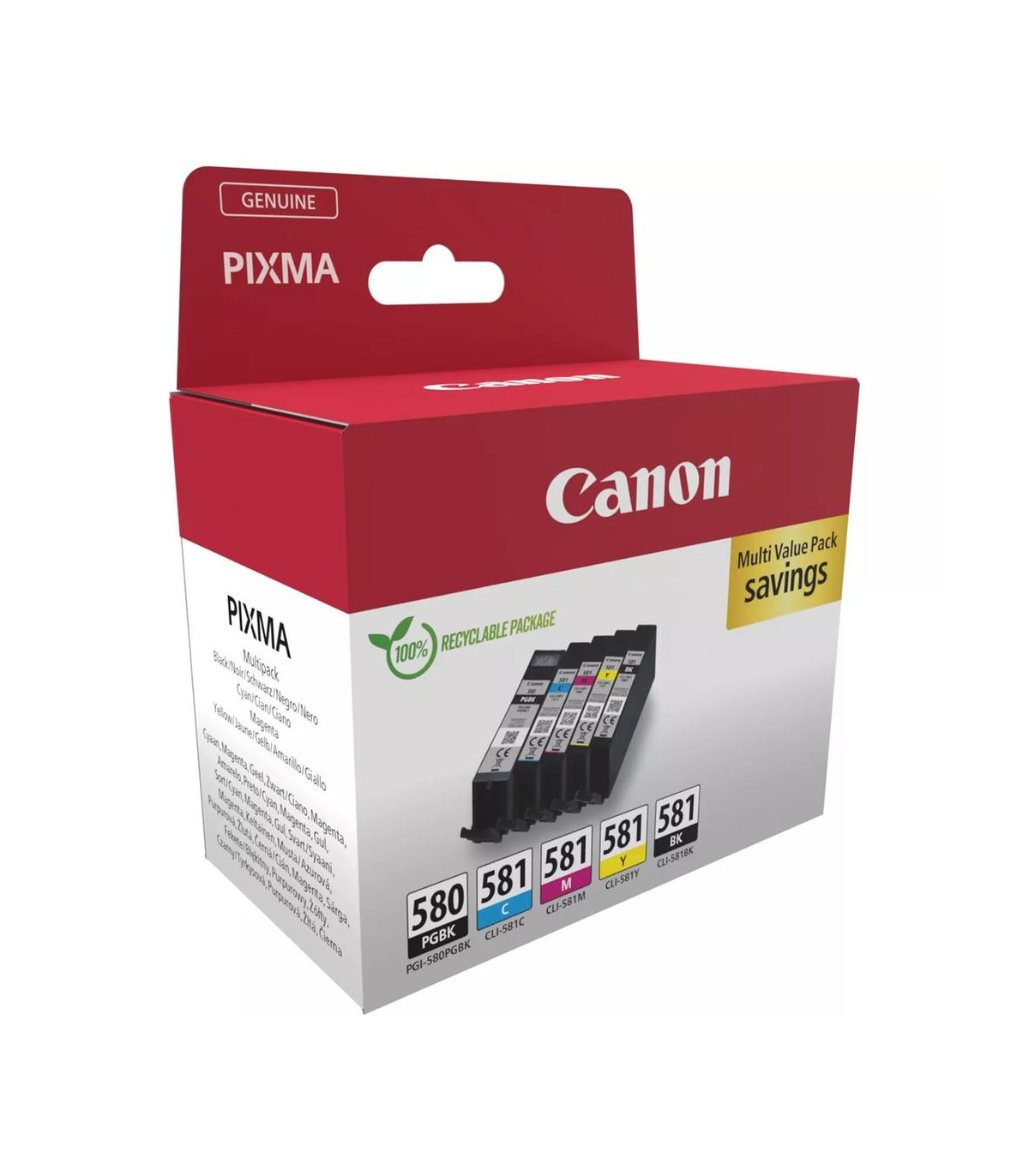 Multipack canon pgi - 580 pgbk + cli - 581 cymbk