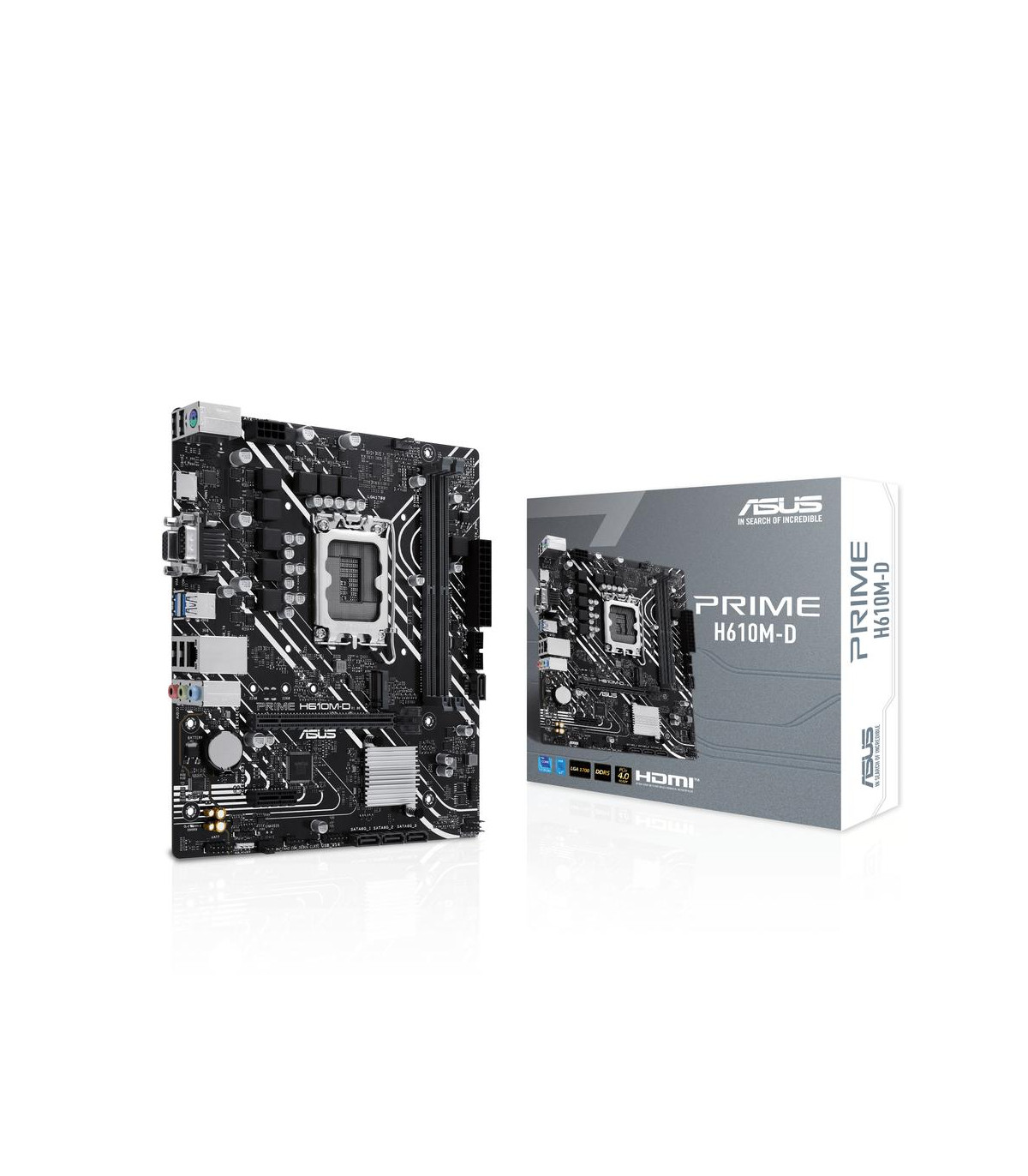 Placa base asus intel prime h610m - d socket 1700 ddr5 x2 max 96gb 4800mhz d - sub hdmi matx