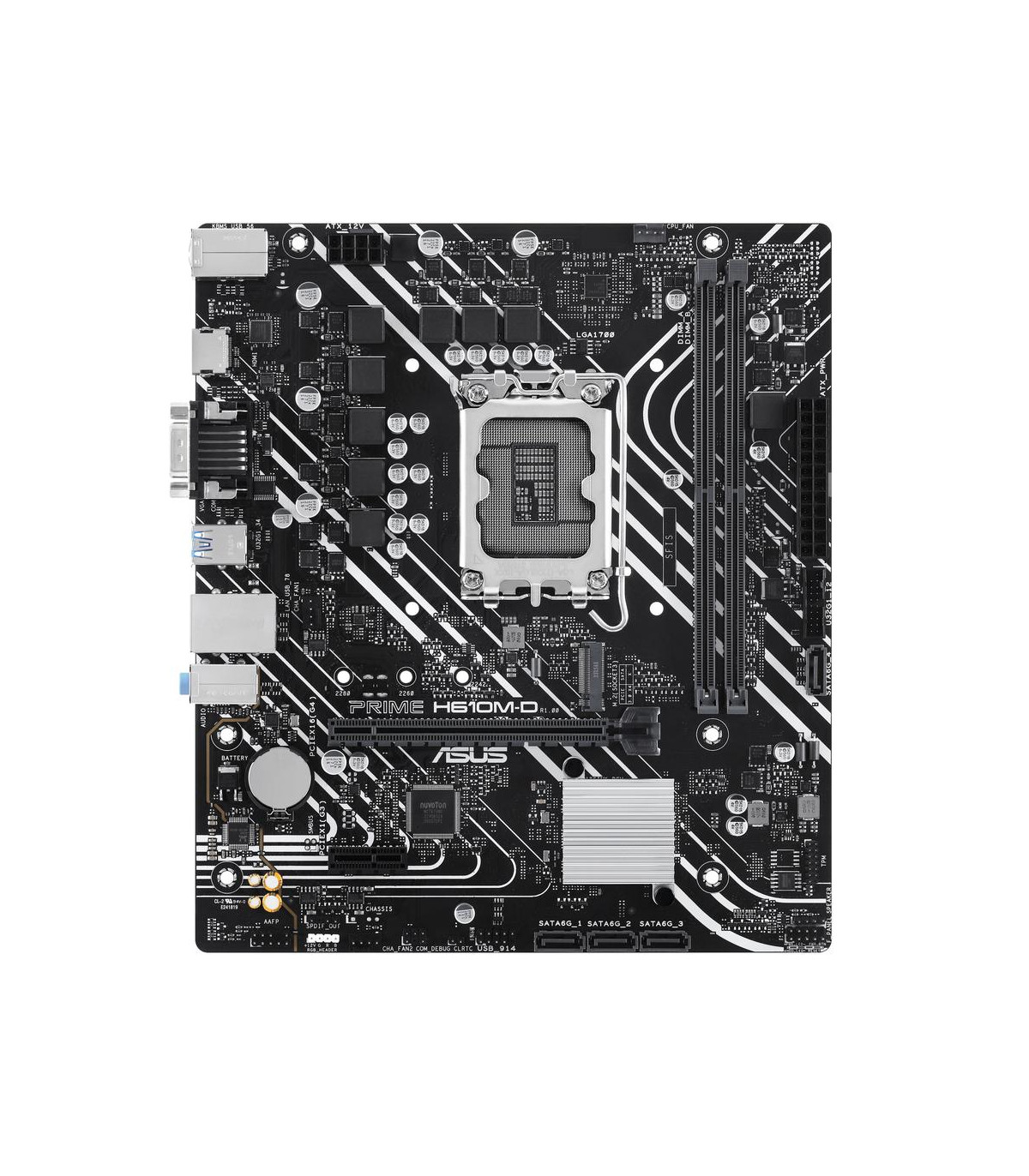 Placa base asus intel prime h610m - d socket 1700 ddr5 x2 max 96gb 4800mhz d - sub hdmi matx