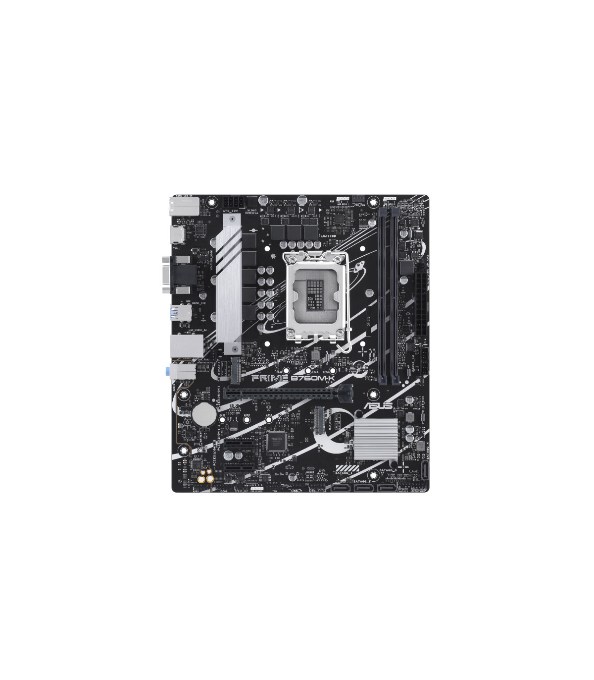 Placa base asus intel prime b760m - k socket 1700 ddr5 x2 max 96gb hdmi d - sub matx