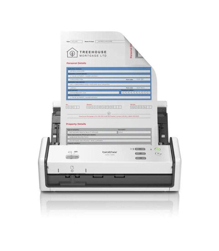 Escaner sobremesa brother ads1300 -  30ppm -  duplex automatico -  usb 2.0 -  usb tipo c -  adf 20 hojas