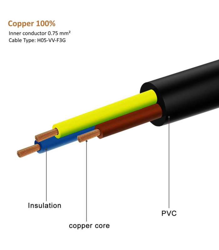 Cable de alimentacion  schuko cee 7 - 7 a iec320 c13 ewent ec1900 1.8m