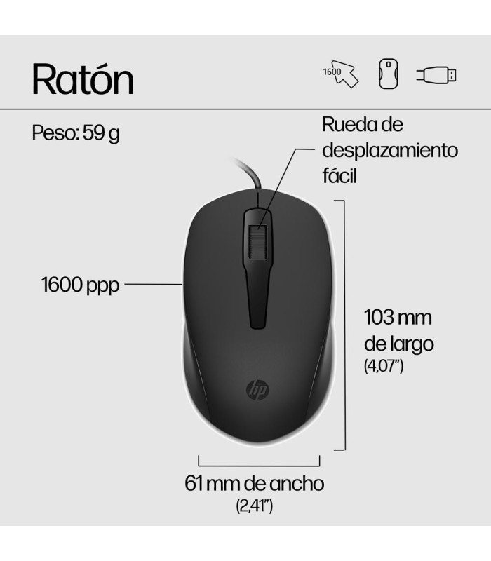 Teclado + raton hp 150 cable