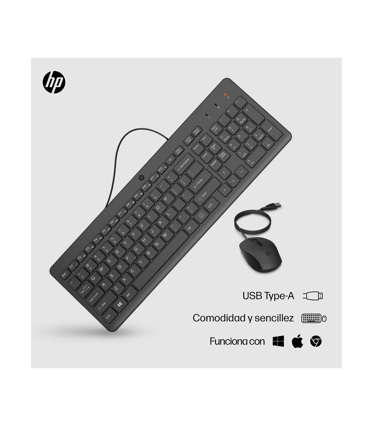 Teclado + raton hp 150 cable