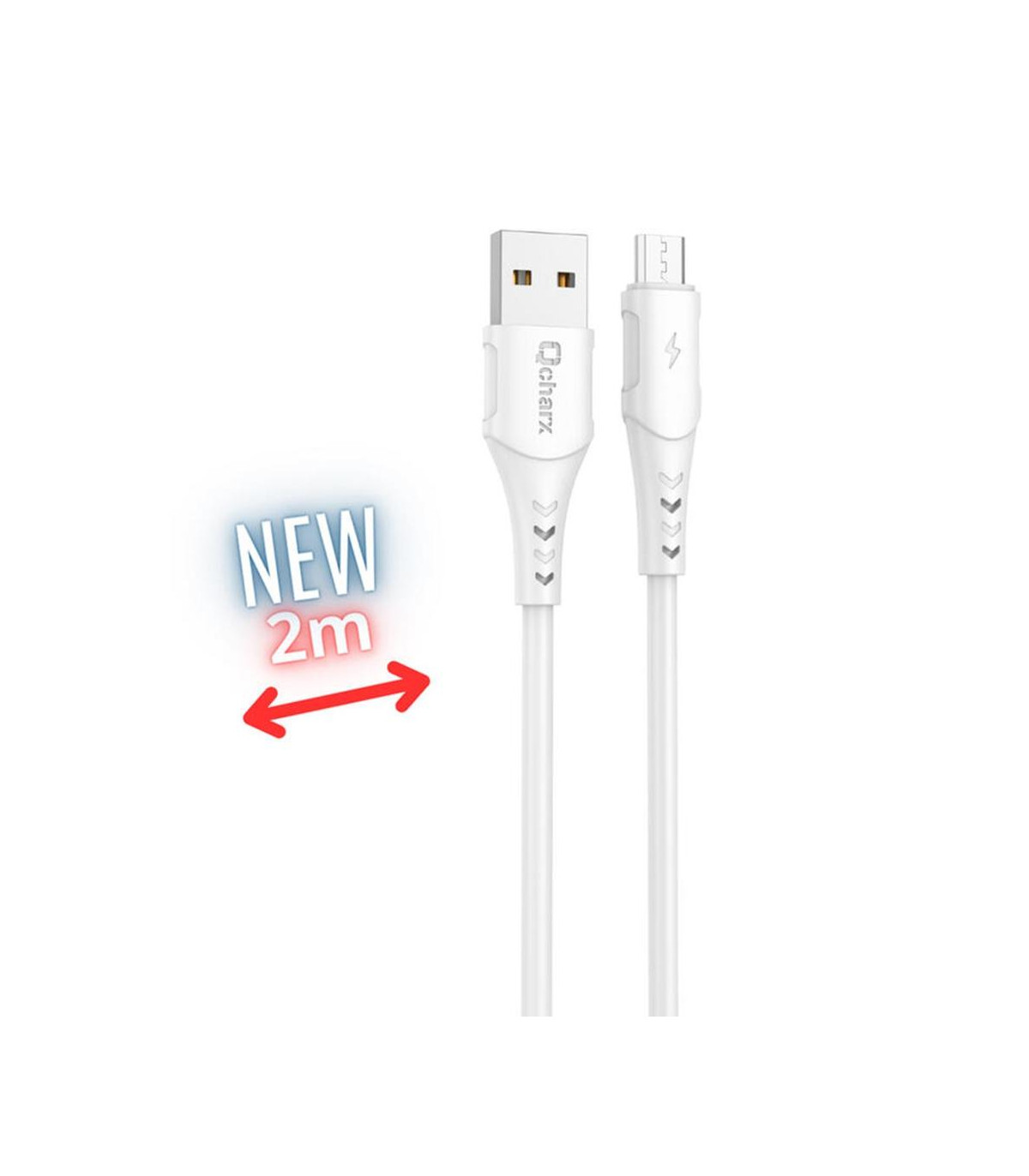 Cable qcharx athens micro usb a usb tipo a - 2m - pvc blanco