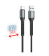 Cable qcharx prague usb tipo c a usb tipo a - 2m - aleacion de aluminio negro cordon de tela suave