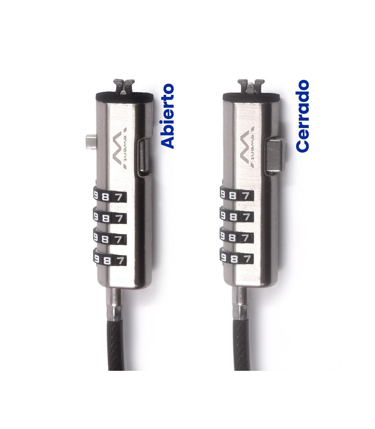 Cable de seguridad ewent para portatil -  combinacion 4 digitos 1.8m