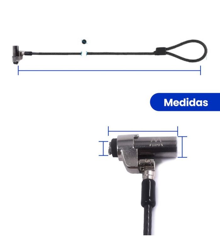 Cable de seguridad ewent para portatil -  llave 1.8m