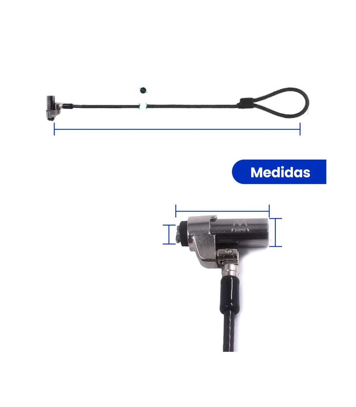 Cable de seguridad ewent para portatil -  llave 1.8m