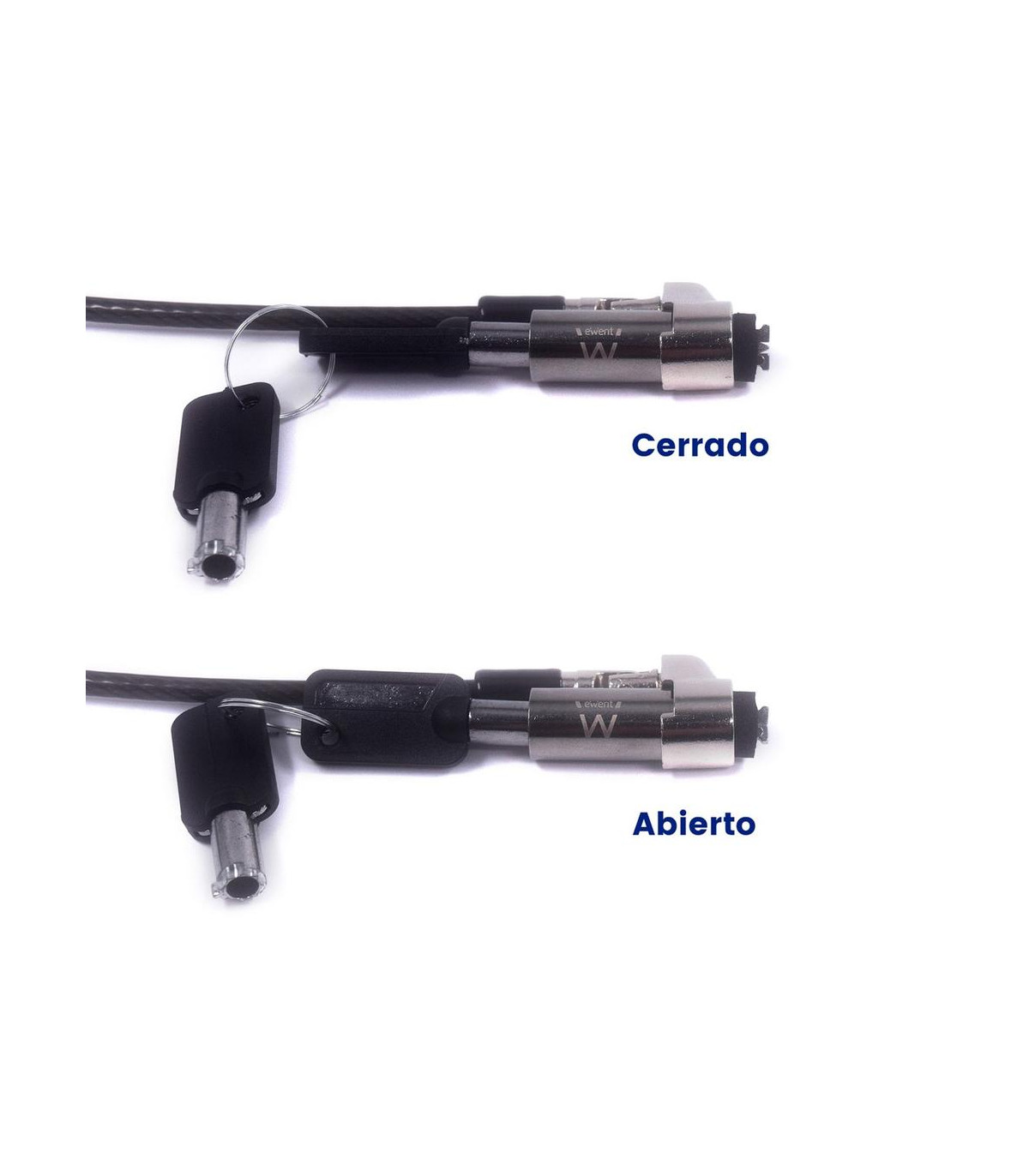Cable de seguridad ewent para portatil -  llave 1.8m