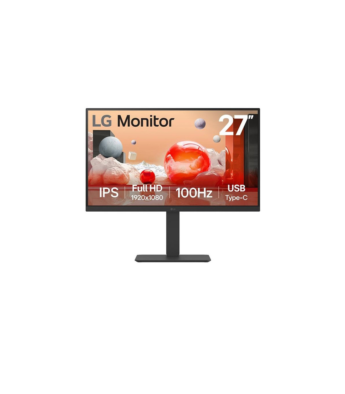 Monitor led lg ips 27ba750 27 pulgadas fhd 5ms hdmi displayport usb - c rj45 reg.altura