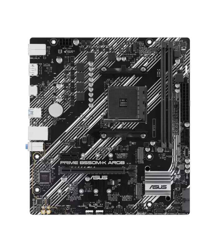 Placa base asus amd prime b550m - k argb socket am4 ddr4 x2 max 64gb 3200mhz hdmi displayport matx