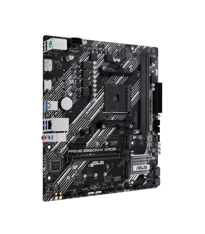 Placa base asus amd prime b550m - k argb socket am4 ddr4 x2 max 64gb 3200mhz hdmi displayport matx