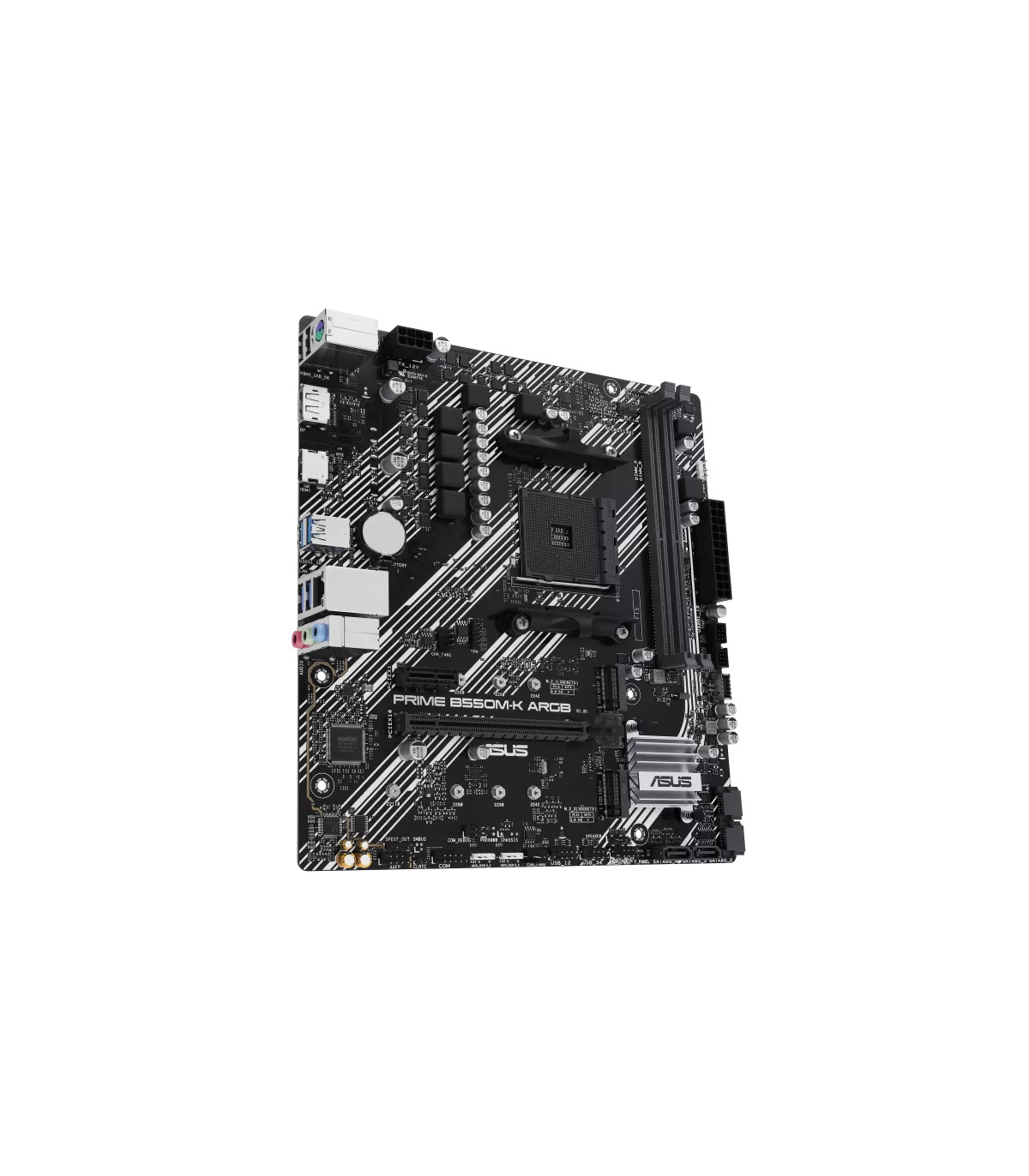 Placa base asus amd prime b550m - k argb socket am4 ddr4 x2 max 64gb 3200mhz hdmi displayport matx