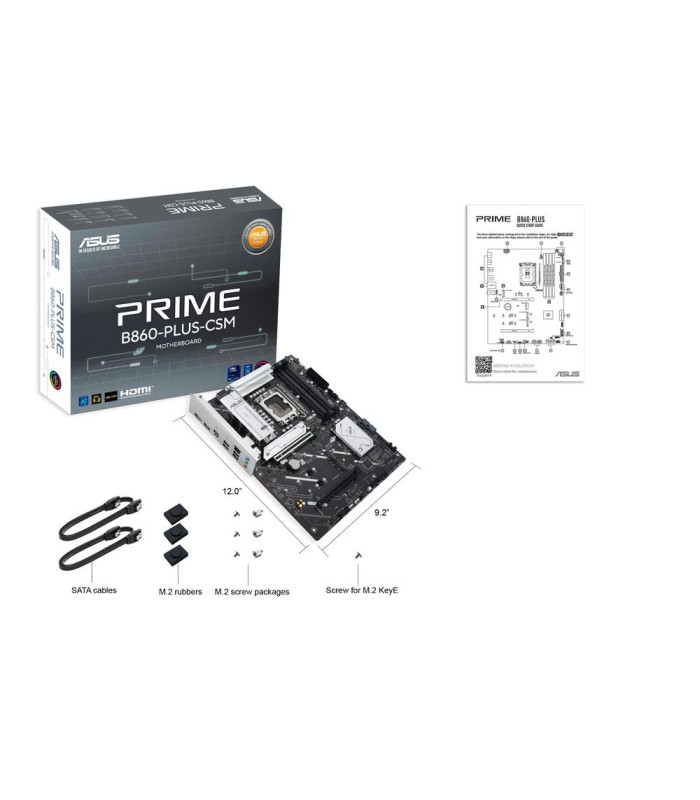 Placa base asus intel prime b860 - plus - csm  socket 1851 ddr5 x4 max 256gb hdmi displayport atx