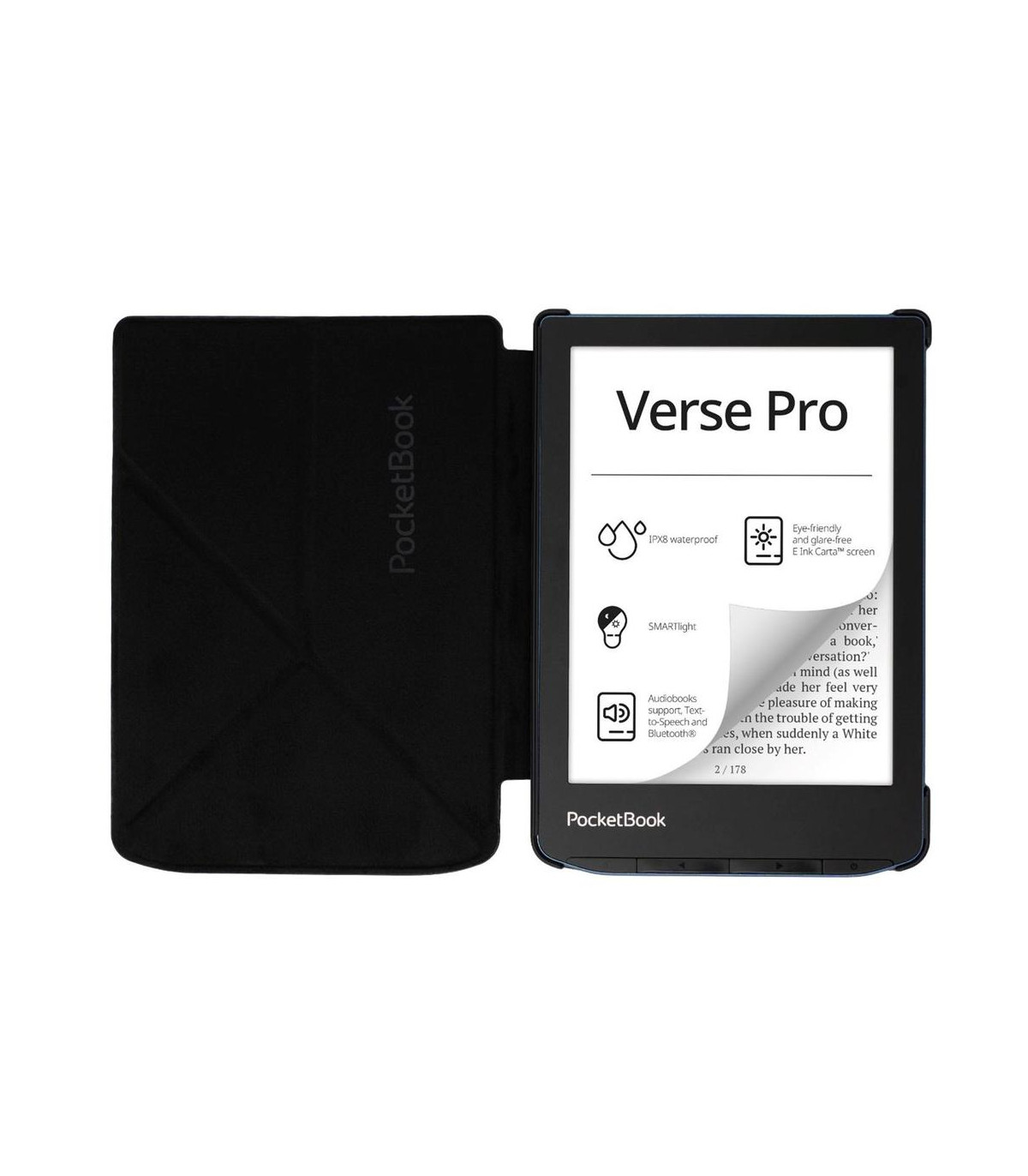 Pocketbook funda shell series verse + verse pro - origami color negro