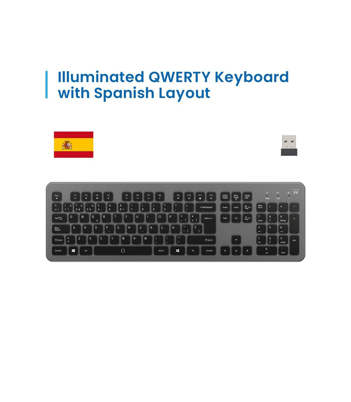 Teclado ewent ew3296 inalambrico