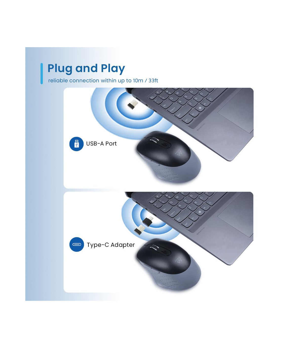 Raton inalambrico ewent ew3243 negro - gris