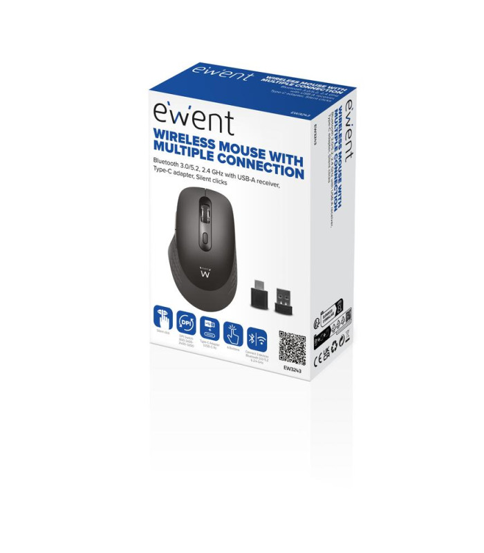 Raton inalambrico ewent ew3243 negro - gris