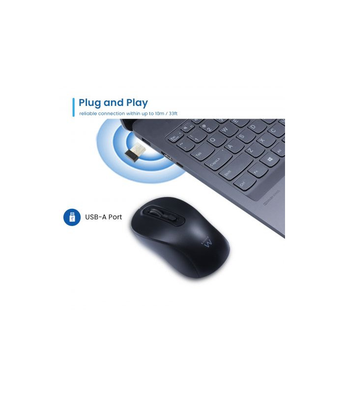 Raton inalambrico ewent ew3218 negro