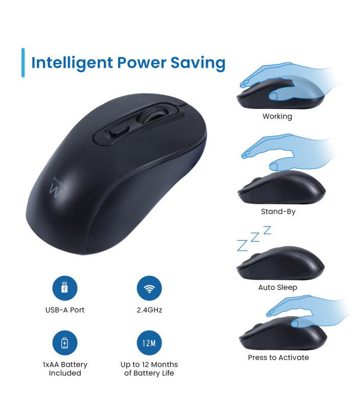 Raton inalambrico ewent ew3218 negro