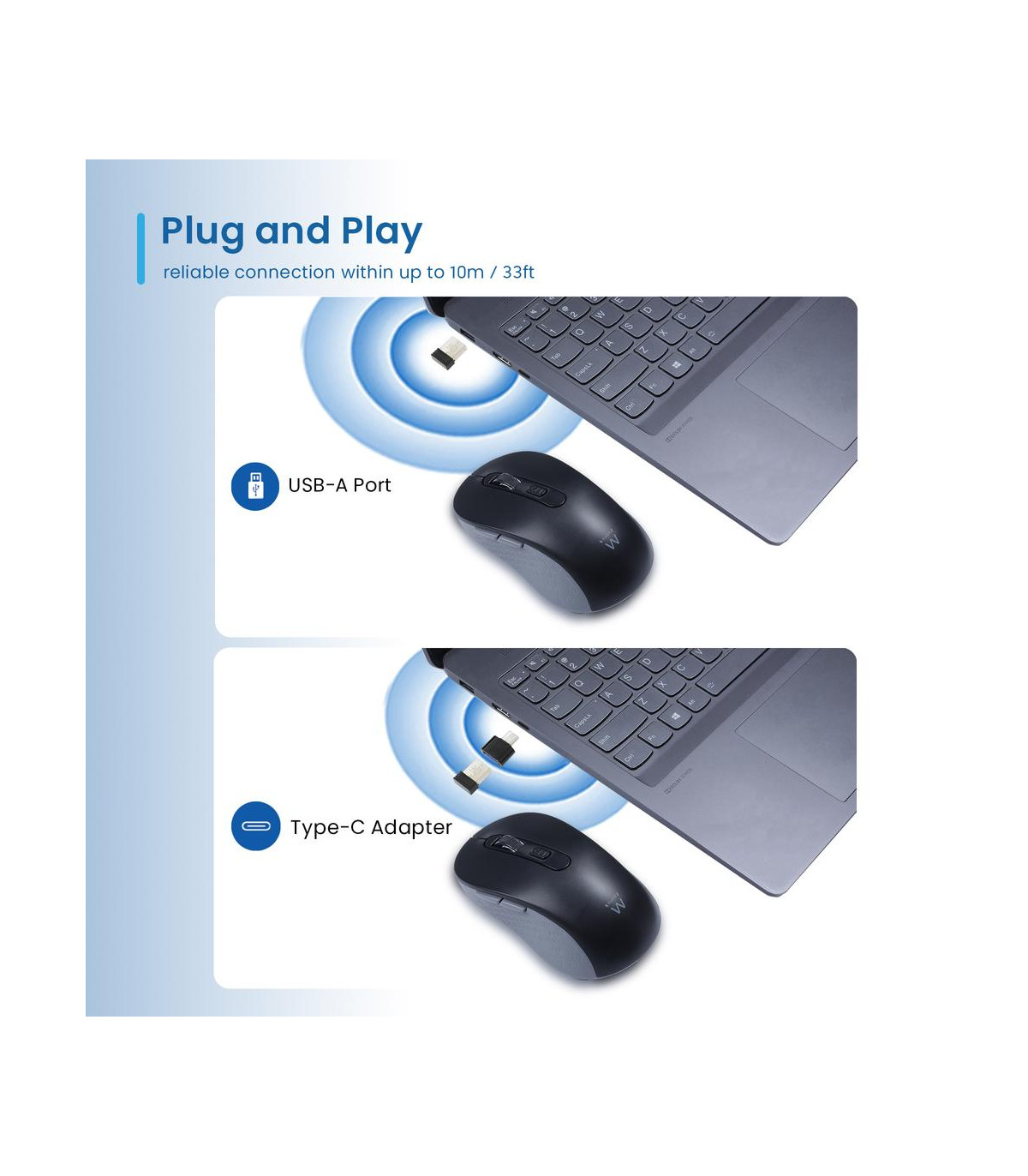 Raton inalambrico ewent ew3204 negro